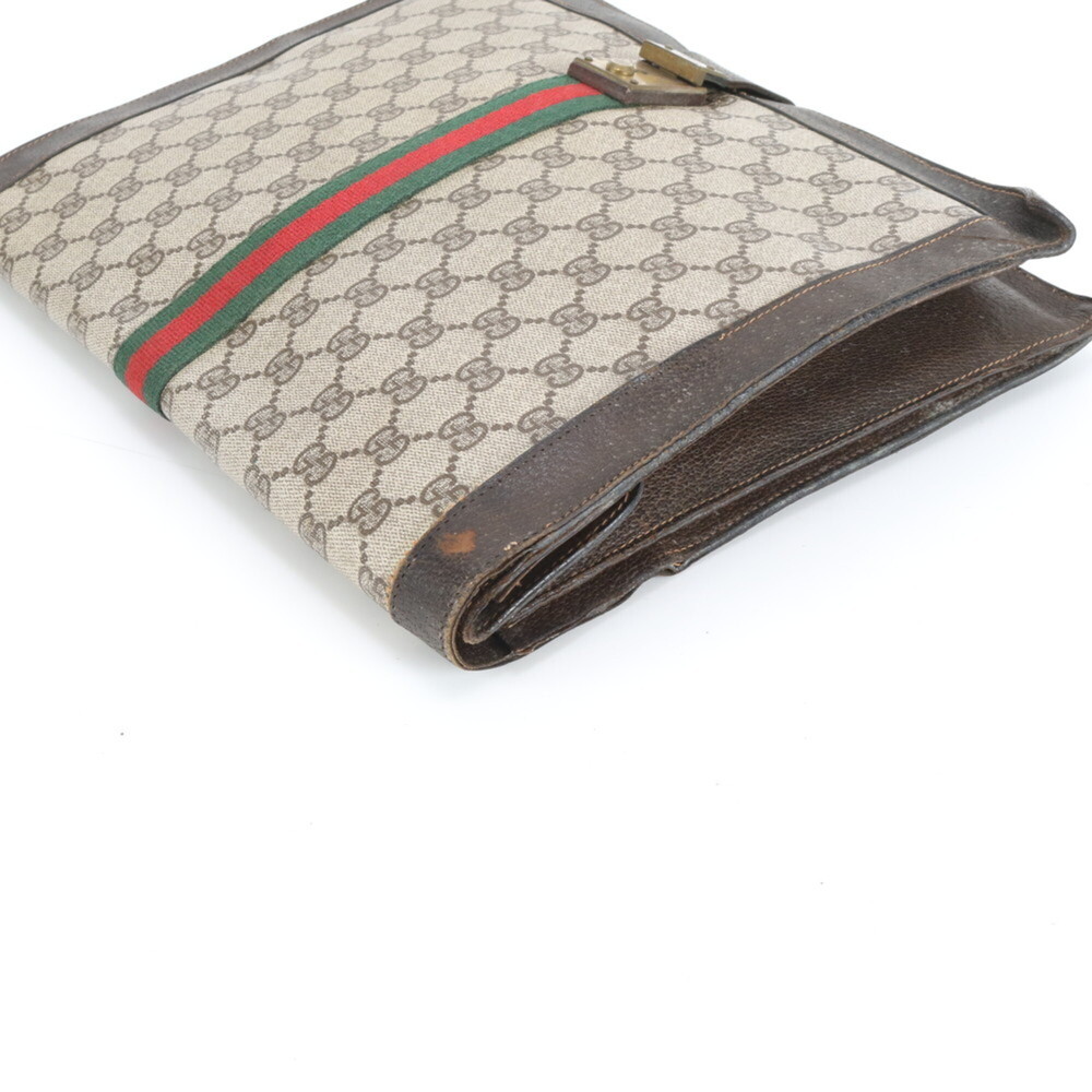 Gucci Old GG Supreme Sherry Line Leather Clutch Bag for Men - Picture 4 of 11